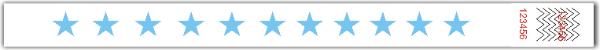 Blue stars Tyvek Wristband 3.25 x 10 in. with safety UV Ink